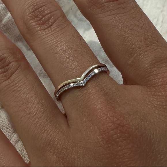 Mejuri Wishbone Stacker Set 14k Yellow Gold Size 6 - Picture 6 of 7